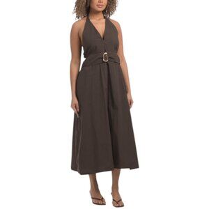 SAIPH Made In Italy Halter Neck Maxi Dress With Metal Accent